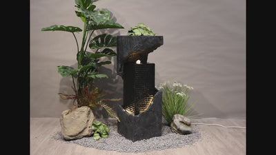 Outdoor Waterfall Fountain W/warm White Leds