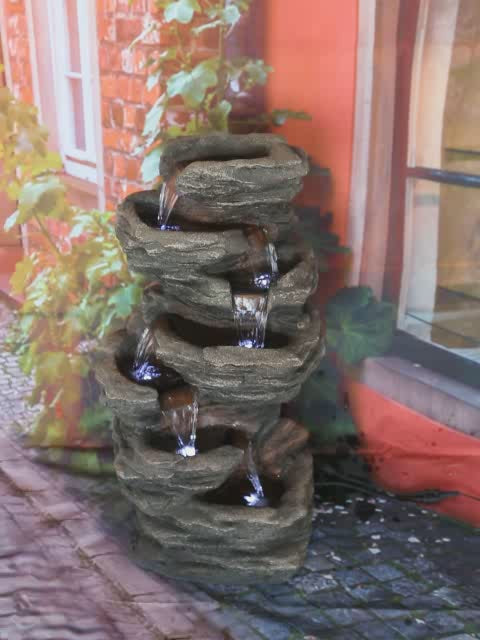 LED Slate Stone Fountain With Seven Levels