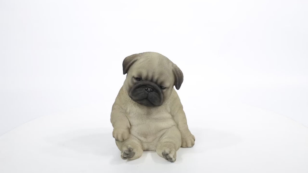 Hi-Line Exclusive - Sitting Sleepy Pug Puppy Statue