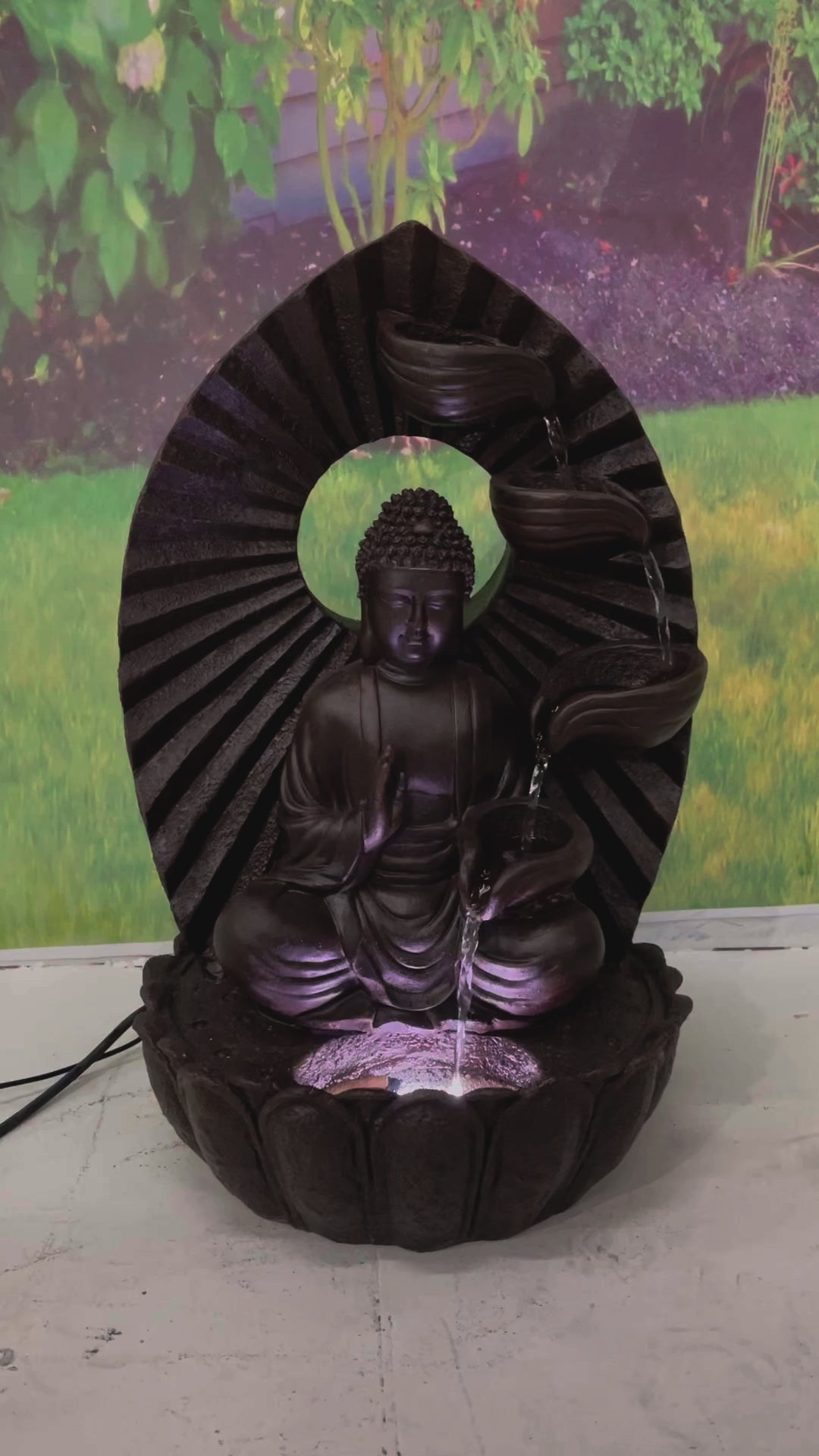 Stacking Bowls Buddha Fountain W/wt Led