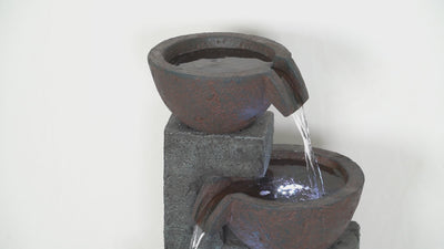 Stacking Bowls Fountain W/4 Ww Leds