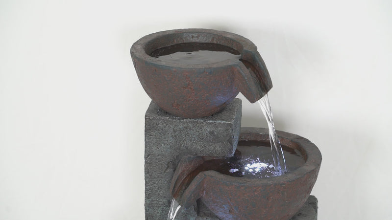 Stacking Bowls Fountain W/4 Ww Leds