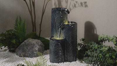 79586-09-BB -  Ceramic Fountain with Lights - Blue Bliss