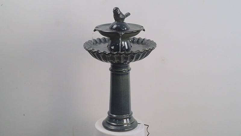 79586-10-BB -  Ceramic Fountain - Blue Tranquility, No Lights